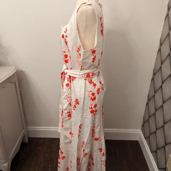 Ann Taylor Floral Button Flare Dress